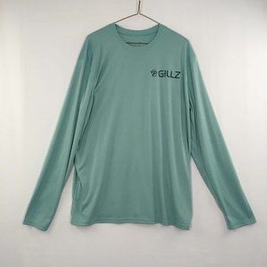 Gillz Mens‎ Light Green Long Sleeve Pullover Shirt, Performance Fishing XL